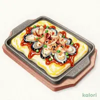 牡蠣のイカゴロ鉄板ねぎ焼き