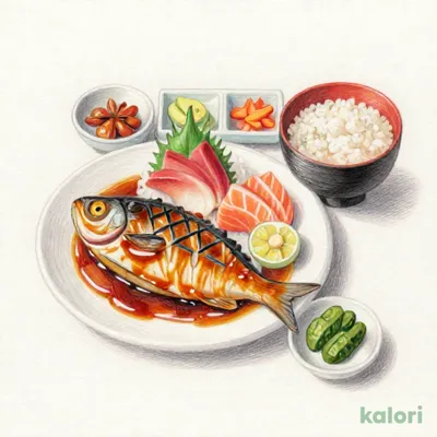 煮魚とお刺身御膳