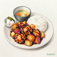 若鶏の唐揚げと根菜黒酢炒め定食