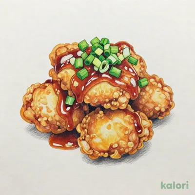 薬味たっぷり油淋鶏