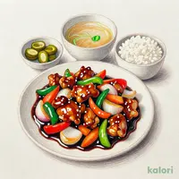 鶏と野菜の黒酢炒め定食