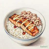 てりマヨ炙りサーモンねぎとろ丼