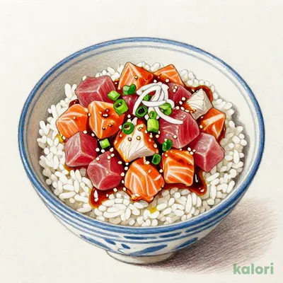 まぐろ・サーモンえんがわユッケ丼セット