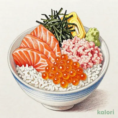 イクラとサーモンネギトロ親子丼