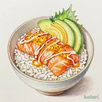 サーモンとアボカドの塩糀漬け丼