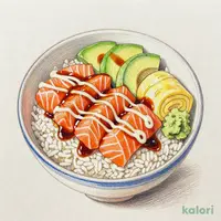 サーモンとアボカドの漬け丼