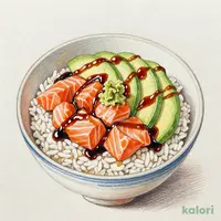サーモンアボカド醤油糀丼セット