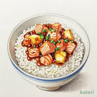 ブリ・サーモンえんがわユッケ丼