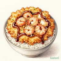 小柱と海老の大判かき揚げ丼