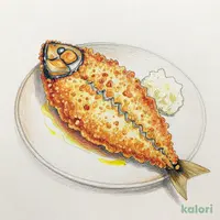 手付衣のアジフライ