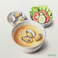 Eセット あさり味噌汁 野菜サラダ