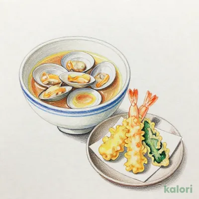 Fセット あさり味噌汁 天ぷら盛合せ