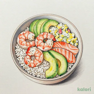 えびアボカドサーモンのたまごサラダ丼