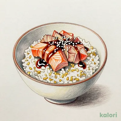 まぐろとサーモンの胡麻だれ丼