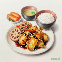 サバの竜田揚げと根菜黒酢炒め定食