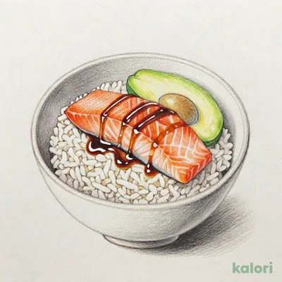 サーモンとアボカドしょうゆ糀丼