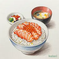 サーモンとイクラ丼