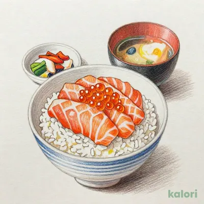 サーモンとイクラ丼