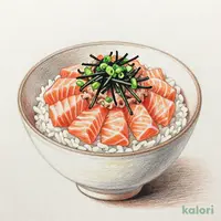 サーモンねぎとろ丼(味噌汁付き)