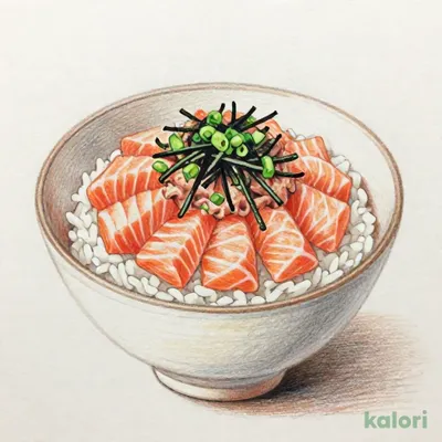 サーモンねぎとろ丼（味噌汁付き）