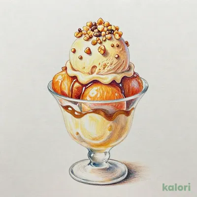 スイートポテトアイスとキャラメルプリンのサンデー