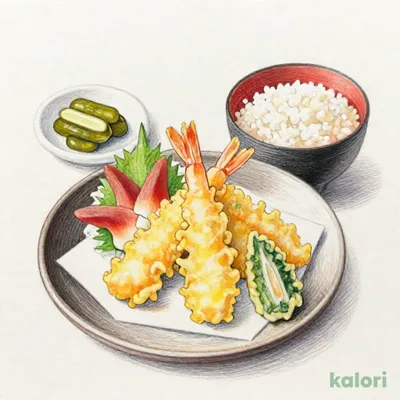 本日の天ぷらとお刺身定食