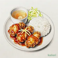 油淋鶏と豚生姜焼き定食