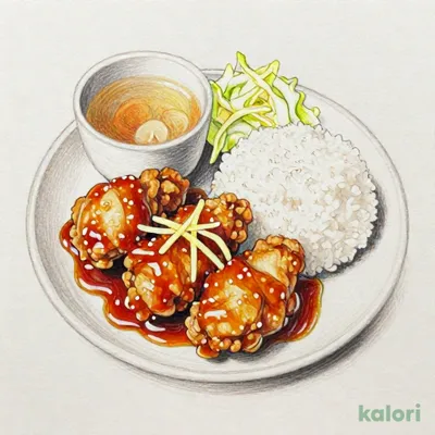 油淋鶏と豚生姜焼き定食