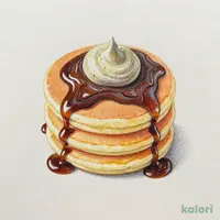 モンブランパンケーキ～ほうじ茶クリーム＆黒蜜添え～