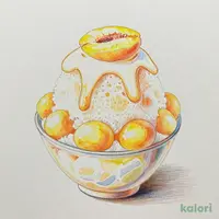 Natural Spring Water Shaved Ice with White Peach Milk