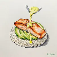 炙りサーモンとアボカドの鯛出汁茶漬け
