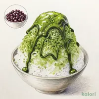 小盛り 天然水の削り氷 お濃い抹茶金時
