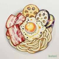 ベーコンカルボナーラのおうどん