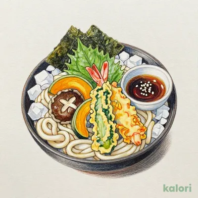 Tempura Zaru Udon (Cold Udon with Dipping Sauce)