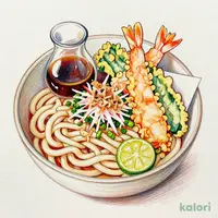 天然大海老天扶良 すだちおろしのおうどん