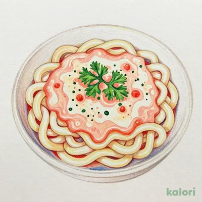 明太子クリームのおうどん