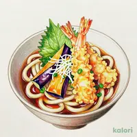 海老天ぶっかけのおうどん（温・冷）