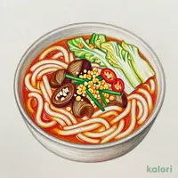 牛もつチゲ鍋のおうどん