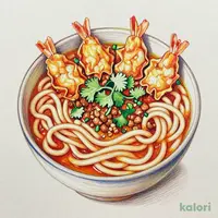 Cilantro-Scented Shrimp Wonton Spicy Mala Udon