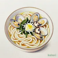 石焼き仕立て あさりと秋茸 みぞれ貝出汁のおうどん