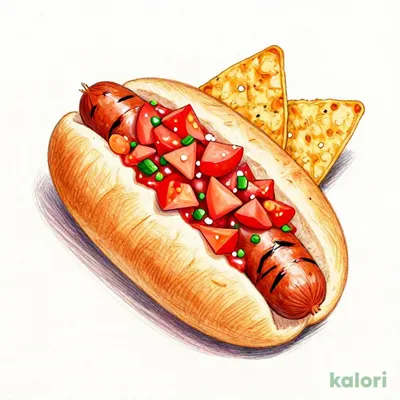Ballpark Dog with Salsa and Tortilla