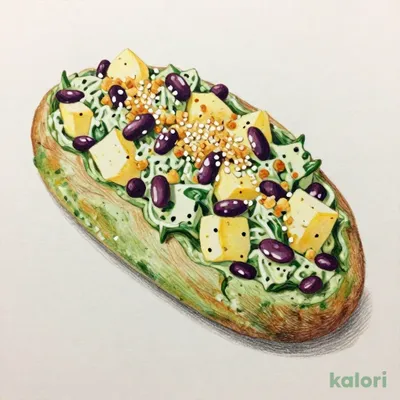White Sesame and Bean Potato Salad with Spinach Bread