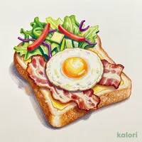 ベーコンエッグ&厚切りバタートースト