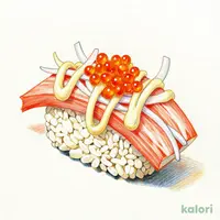 Crab Stick and Spicy Cod Roe Mayo Sushi