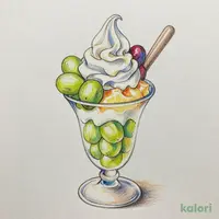 混ぜて食べるマスカットパフェ