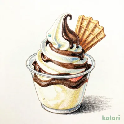 Soft Serve Ice Cream with Chocolate Sauce