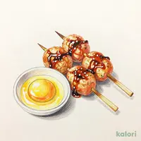 つくね串の卵黄添え