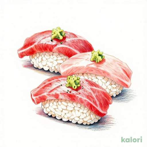 びんちょうまぐろ握り（3貫） 206kcal｜カロリー・栄養成分 | 魚民