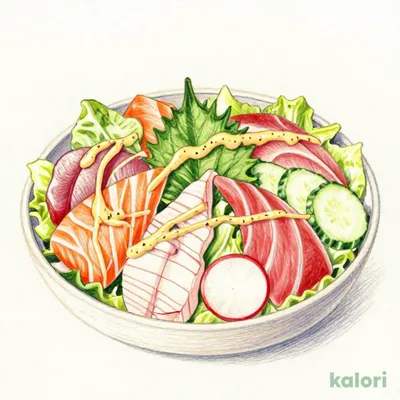 具沢山!!お刺身サラダ ～青じそ香るノンオイルドレッシング～