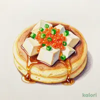 山芋と豆富のふわふわ焼明太のせ
